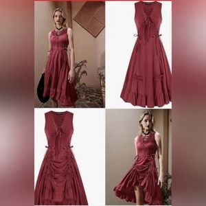 Scarlet Darkness Renaissance Dress in burgundy
